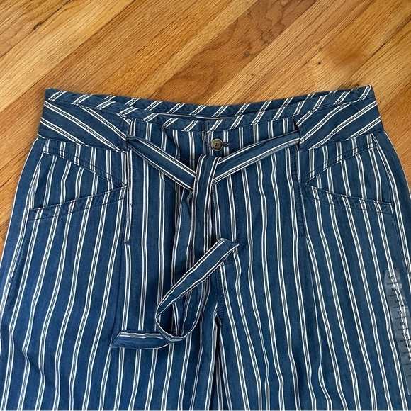 American Eagle Striped Blue Wide-Leg high waisted palazzo Pants 16 - Picture 9 of 11